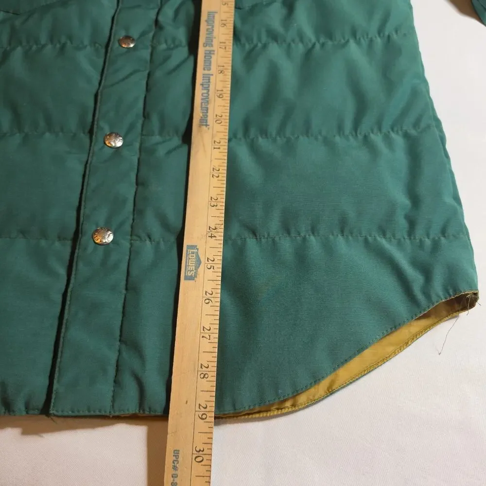 Vintage 70s 80s The North Face Quilted Puffer Green Jacket Brown Label Men's M
